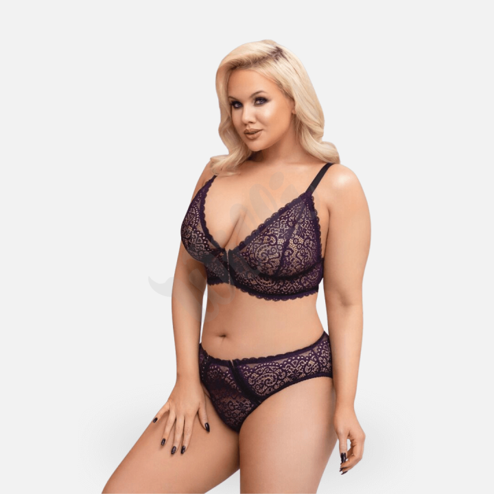 Souprava Cottelli Curves Bra Set purple