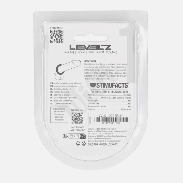 Erekční kroužek Solid Silicone Cockring - S - Black