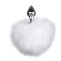 Anální kolík Bunny Tail Plug No. 1 - Silver/White