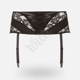 Černý krajkový podvazkový pás Suspender Belt